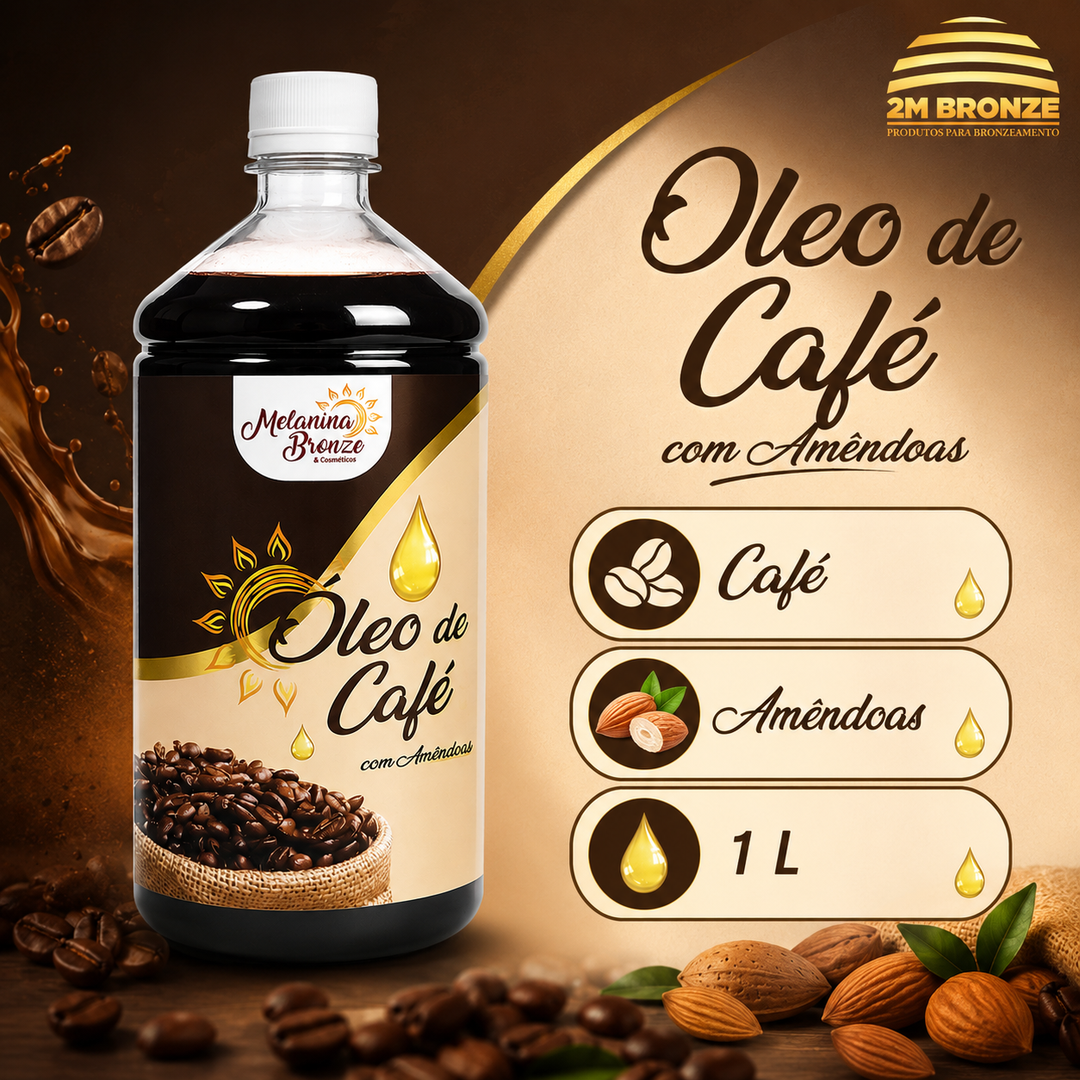 Melanina Bronze Óleo de Café com Amêndoas 1L