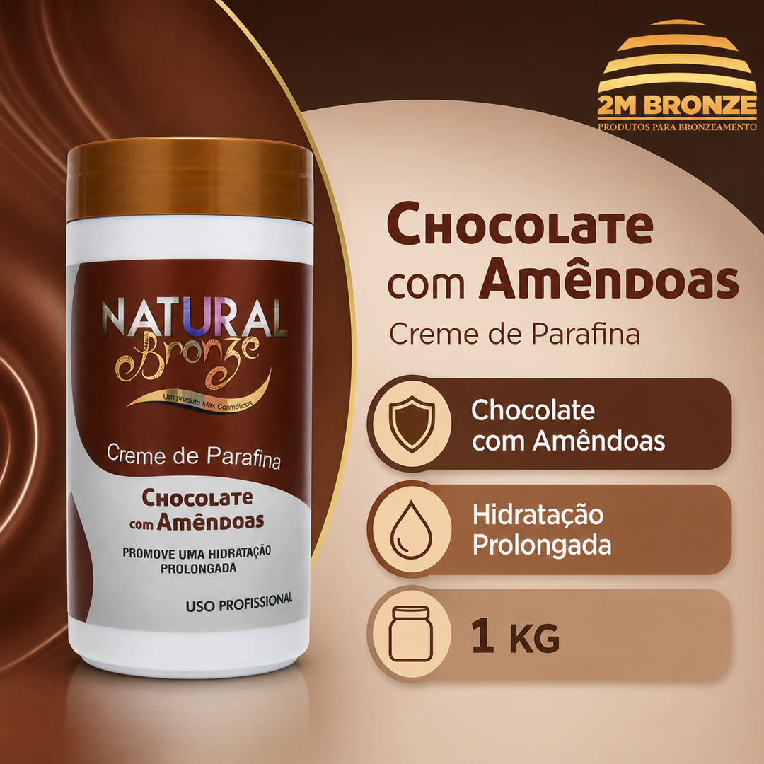 Natural Bronze Parafina Chocolate com Amêndoas 1kg